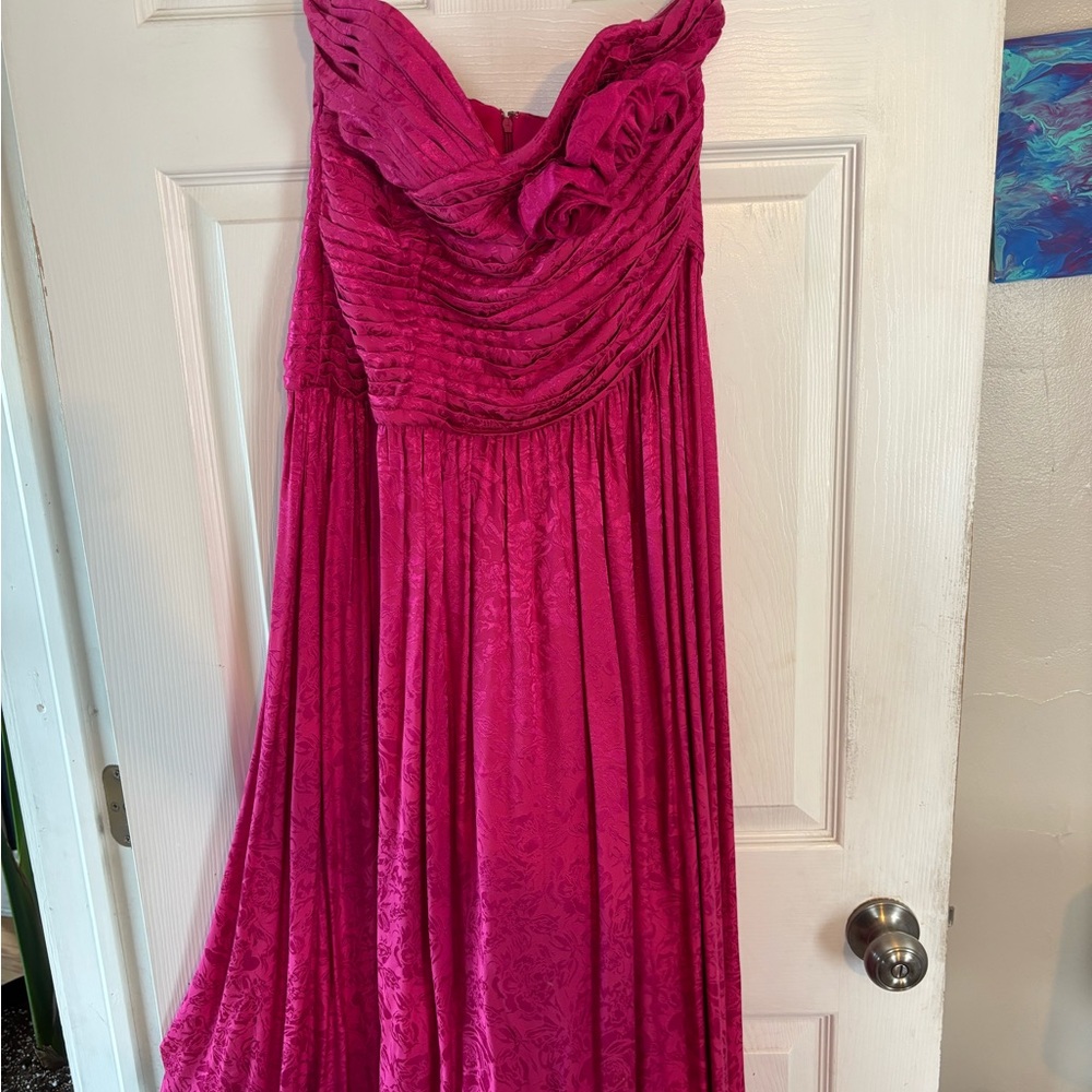 Free People Strapless Fuchsia Dress